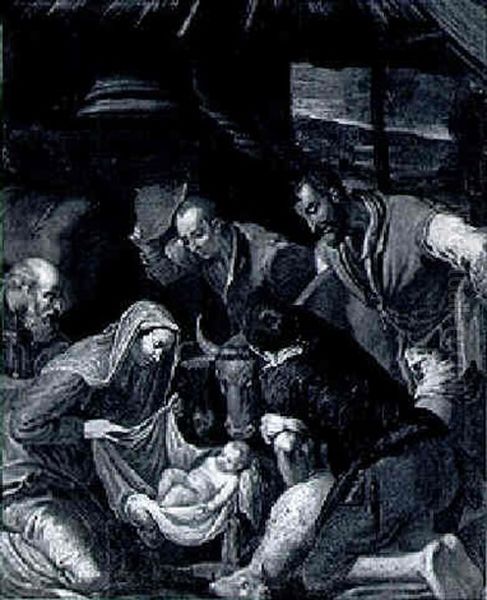 The Adoration Of The Shepherds Oil Painting by Jacopo Bassano (Jacopo da Ponte)