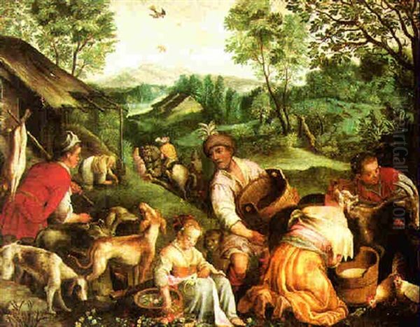 Summer Oil Painting by Jacopo Bassano (Jacopo da Ponte)