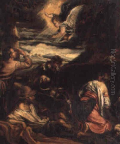 The Annunciation To The Shepherds Oil Painting by Jacopo Bassano (Jacopo da Ponte)