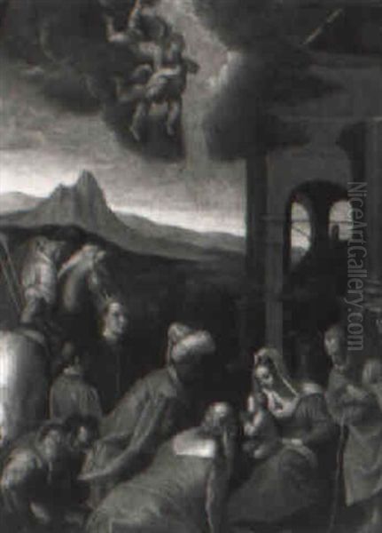 The Adoration Of The Magi Oil Painting by Jacopo Bassano (Jacopo da Ponte)