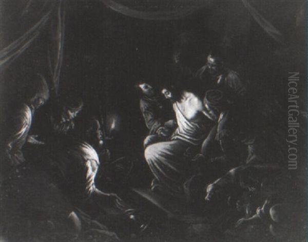 The Mocking Of Christ Oil Painting by Jacopo Bassano (Jacopo da Ponte)