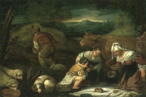 Summer Oil Painting by Jacopo Bassano (Jacopo da Ponte)