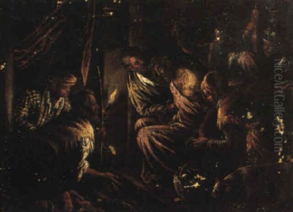 The Mocking Of Christ Oil Painting by Jacopo Bassano (Jacopo da Ponte)