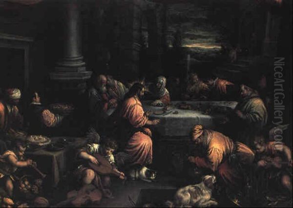 Brylluppet I Kana Oil Painting by Jacopo Bassano (Jacopo da Ponte)