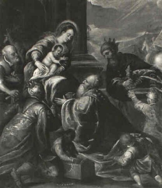Adoration Des Rois Mages Oil Painting by Jacopo Bassano (Jacopo da Ponte)