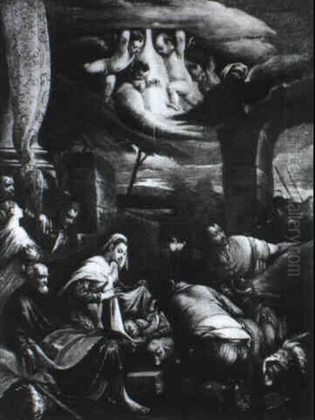 Adorazione Dei Pastori Oil Painting by Jacopo Bassano (Jacopo da Ponte)