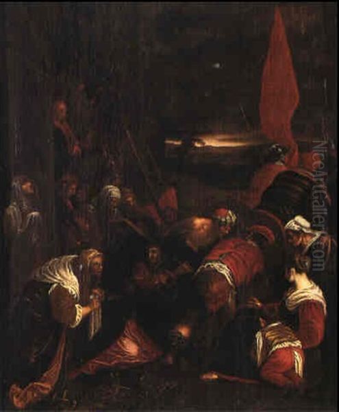 Korsb,randet Oil Painting by Jacopo Bassano (Jacopo da Ponte)