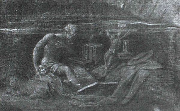 St. Jerome In The Wildnerness Oil Painting by Jacopo Bassano (Jacopo da Ponte)