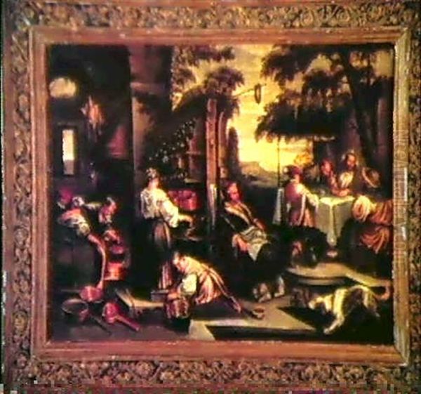 The Supper At Emmaus Oil Painting by Jacopo Bassano (Jacopo da Ponte)