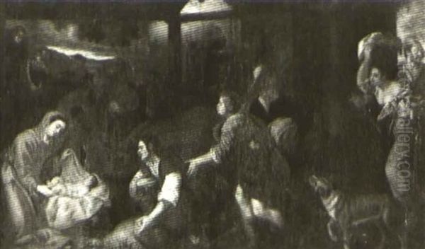 Adoration Of The Shepherds Oil Painting by Jacopo Bassano (Jacopo da Ponte)