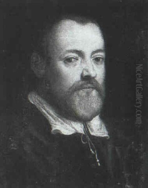 Portrait Of A Gentleman, Bust Length, Wearing A Fur-trimmed Costume Oil Painting by Jacopo Bassano (Jacopo da Ponte)