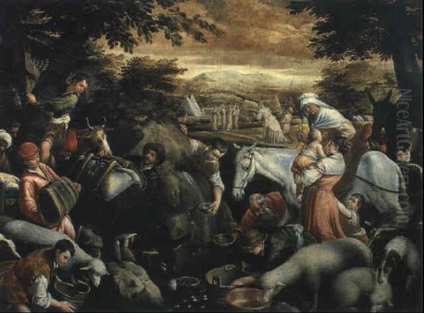 Israeliterna I Oknen Oil Painting by Jacopo Bassano (Jacopo da Ponte)