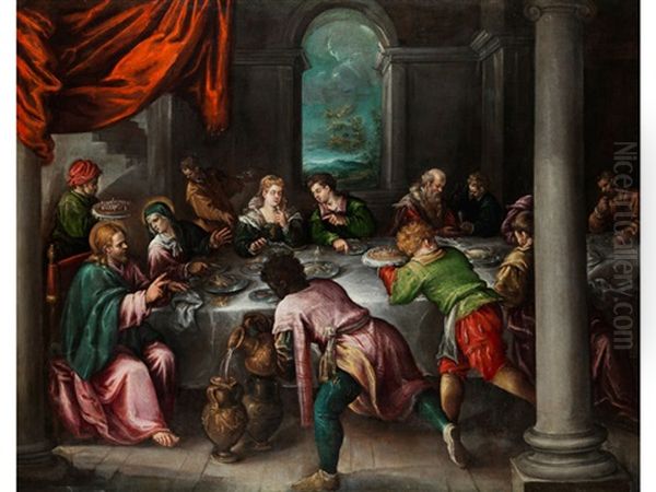 Das Hochzeitsmahl Zu Kana Oil Painting by Leandro Bassano