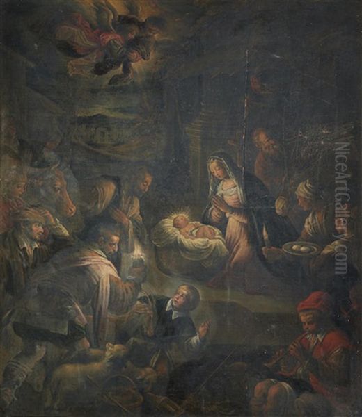 The Adoration Of The Shepherds Oil Painting by Leandro Bassano