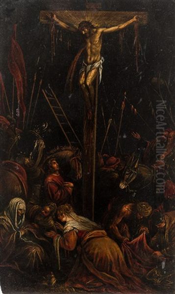 The Crucifixion Oil Painting by Leandro Bassano