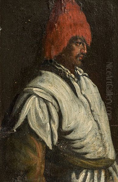 Study Of A Man Oil Painting by Leandro Bassano