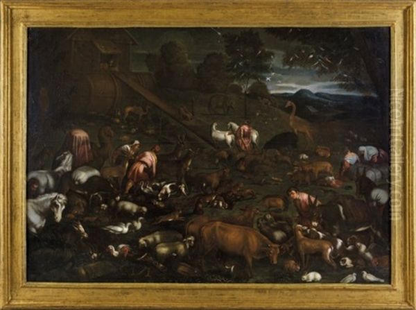 L'ingresso Degli Animali Nell'arca Oil Painting by Leandro Bassano