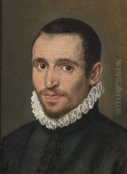 Portrait Of A Bearded Man Oil Painting by Leandro Bassano