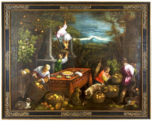 Alegorie Zeme (podzimu) (1590 - 1600) Oil Painting by Leandro Bassano