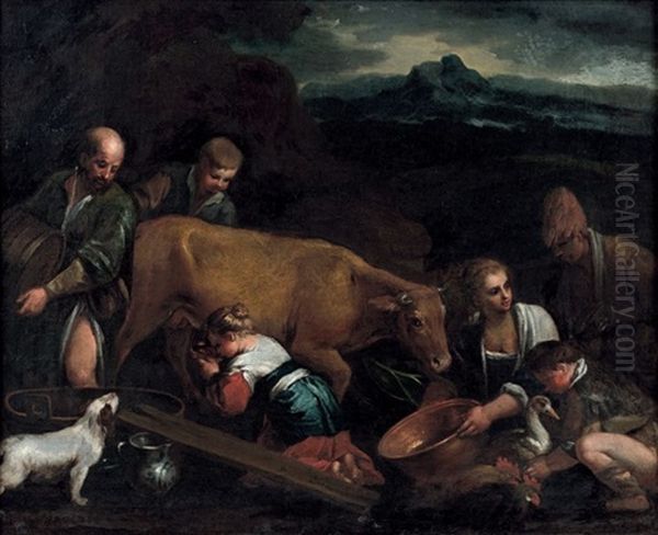 La Traite Oil Painting by Leandro Bassano