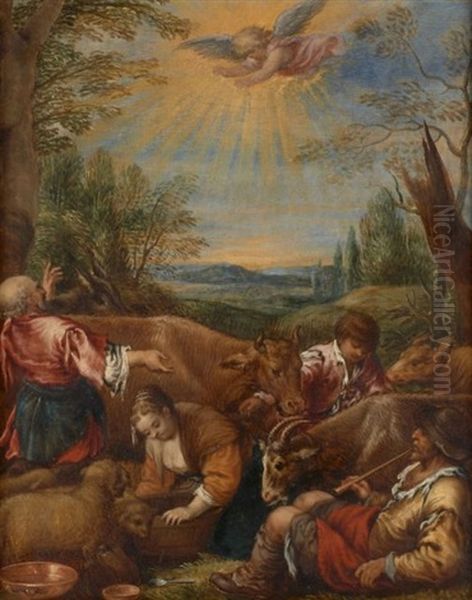 L'annonce Aux Bergers Oil Painting by Leandro Bassano