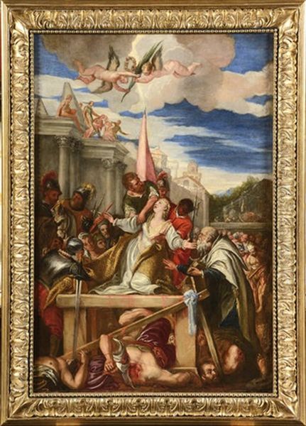 Martyre De Sainte Afre Oil Painting by Leandro Bassano