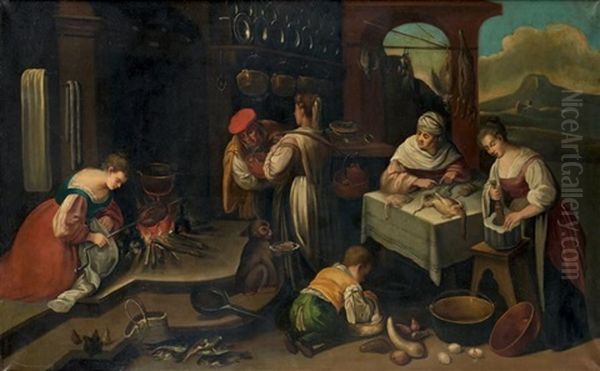 Le Repas Oil Painting by Leandro Bassano