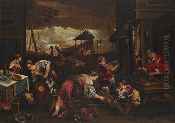 Allegorie Des Quatre Saisons (set Of 4) Oil Painting by Leandro Bassano