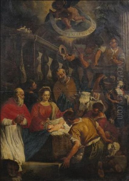 Adoration Of The Shepherds Oil Painting by Leandro Bassano