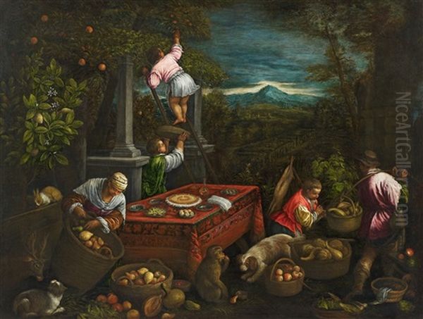 Allegory Of The Earth Oil Painting by Leandro Bassano