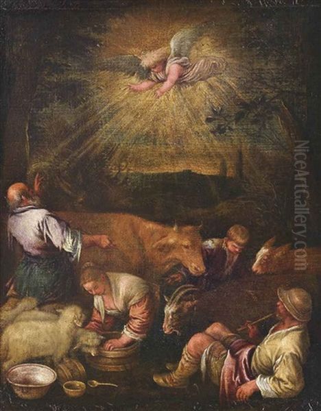 The Annunciation To The Shepherds Oil Painting by Leandro Bassano