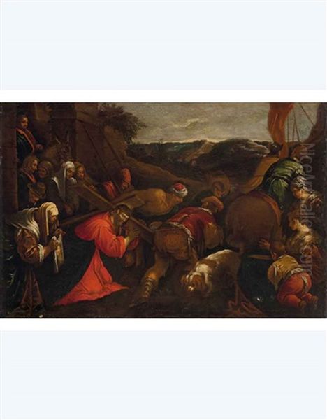 Salita Al Calvario Oil Painting by Leandro Bassano
