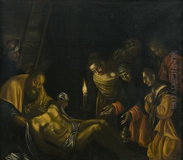 Compianto Sul Cristo Morto Oil Painting by Leandro Bassano