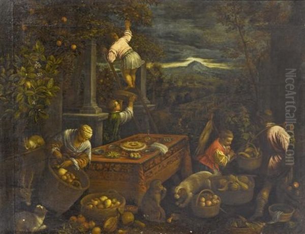 Allegorie Der Erde Oil Painting by Leandro Bassano