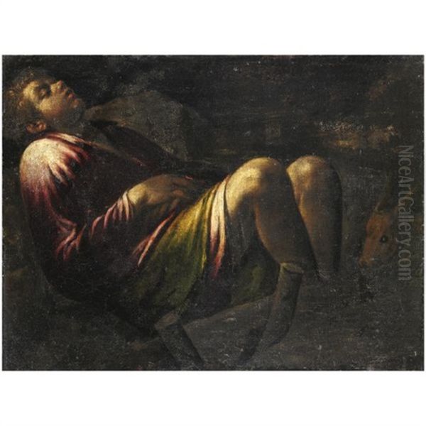 Pastore A Riposo Oil Painting by Leandro Bassano