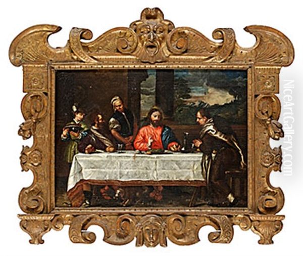 Nattvardsscen Oil Painting by Leandro Bassano