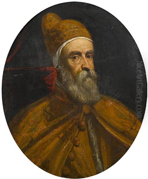 Doge Marino Grimani Oil Painting by Leandro Bassano