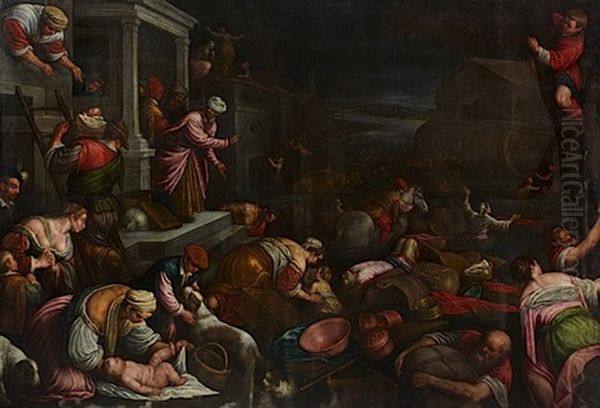 Le Deluge Oil Painting by Leandro Bassano