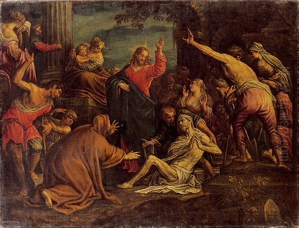 Die Auferweckung Des Lazarus Oil Painting by Leandro Bassano