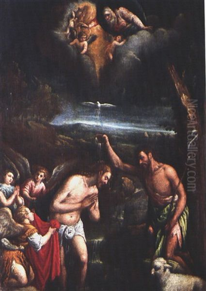 Die Taufe Christi Oil Painting by Leandro Bassano
