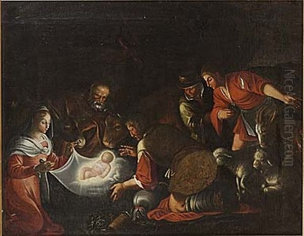 Herdarnas Tillbedjan Oil Painting by Leandro Bassano