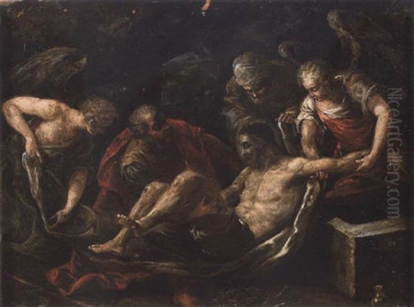 The Entombment Oil Painting by Leandro Bassano