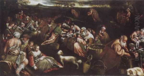 La Multiplication Des Pains Oil Painting by Leandro Bassano