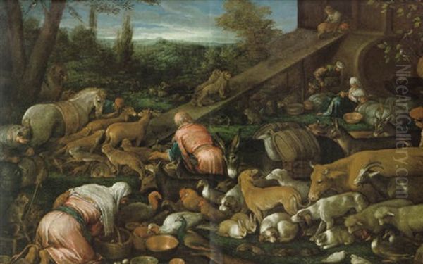 Einzug Der Tiere In Die Arche Noah Oil Painting by Leandro Bassano