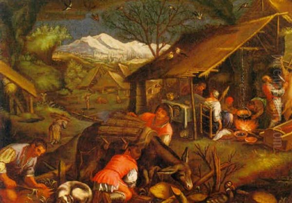 L'hiver Oil Painting by Leandro Bassano