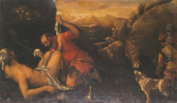 The Good Samaritan Oil Painting by Leandro Bassano