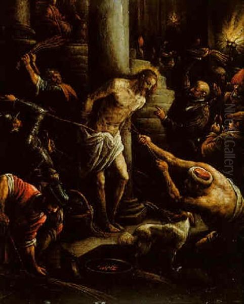 The Flagellation Of Christ Oil Painting by Leandro Bassano