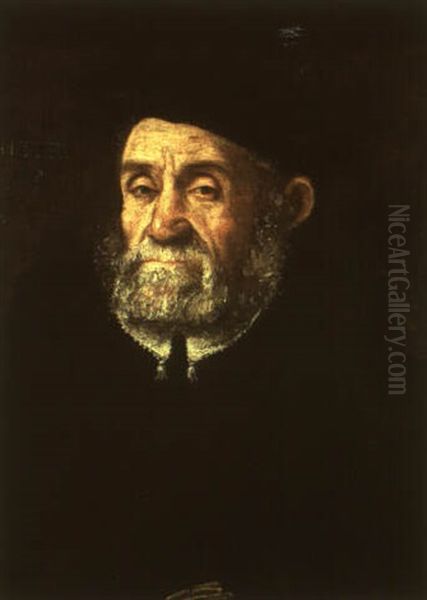 Portrait Of An Old Man Oil Painting by Leandro Bassano