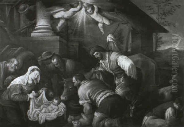 Die Anbetung Der Hirten Oil Painting by Leandro Bassano