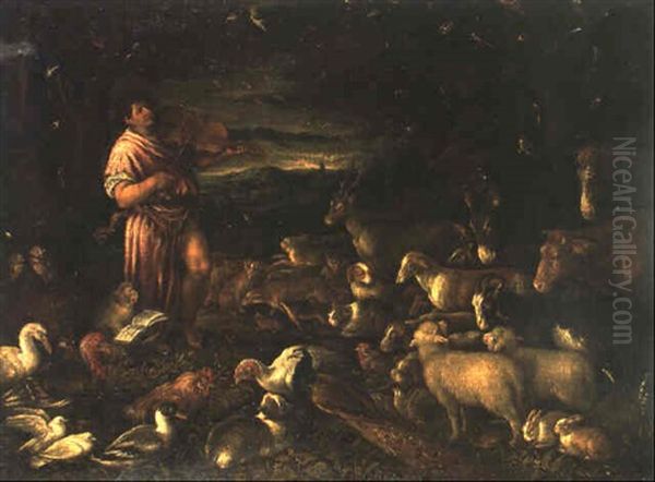 Orphee Charmant Les Oiseaux Oil Painting by Leandro Bassano